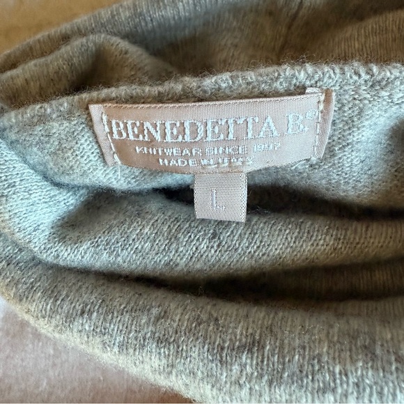 Benedetta B Italy Gray Pink Cowl Neck Wool Blend Sweater Tunic M-L - Picture 7 of 13